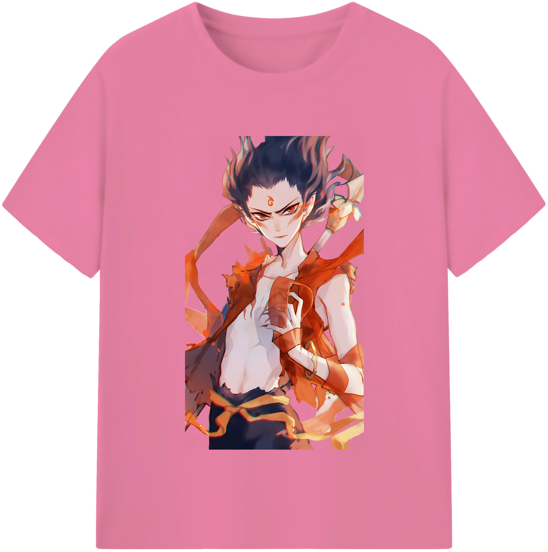（画像用） Ne Zha 2 ナタ 魔童の大暴れ 綿100％半袖Tシャツ（フロントプリント）
